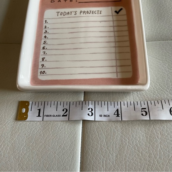 Rae Dunn daily planner tray ceramic can use dry erase markers - Picture 3 of 7